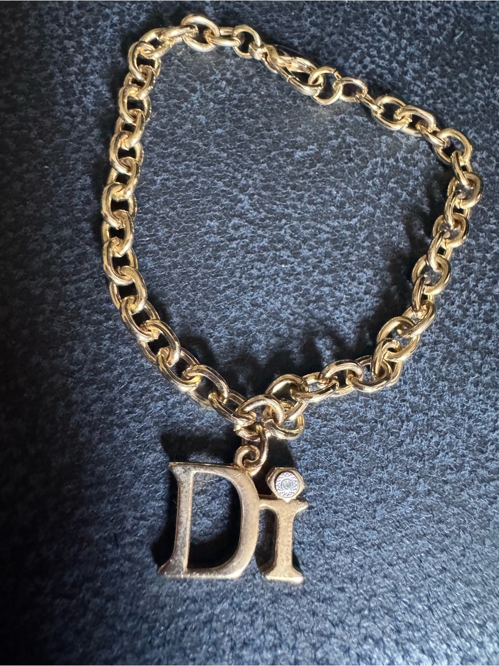 Gold-Tone 'Di' Charm Chain Bracelet